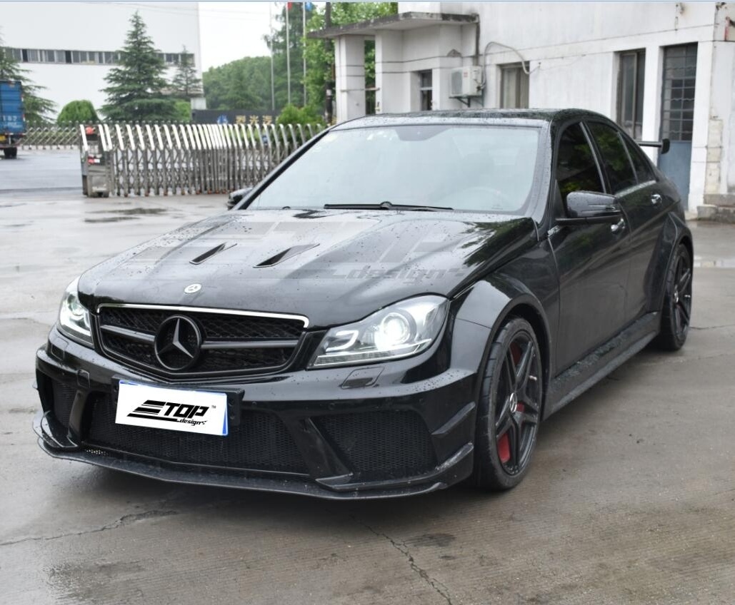 black series carbon fiber body kit for 2012-2014 w204 c63 four door