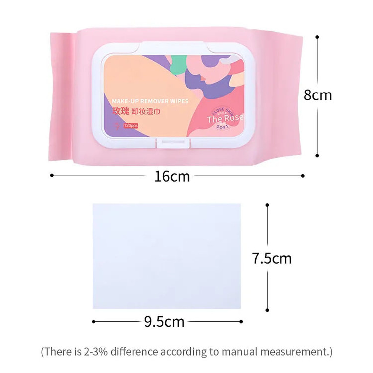 Wholesale Makeup Remover Wipes Disposable Nonwoven Cosmetic Travel Makeup Remover Wipes