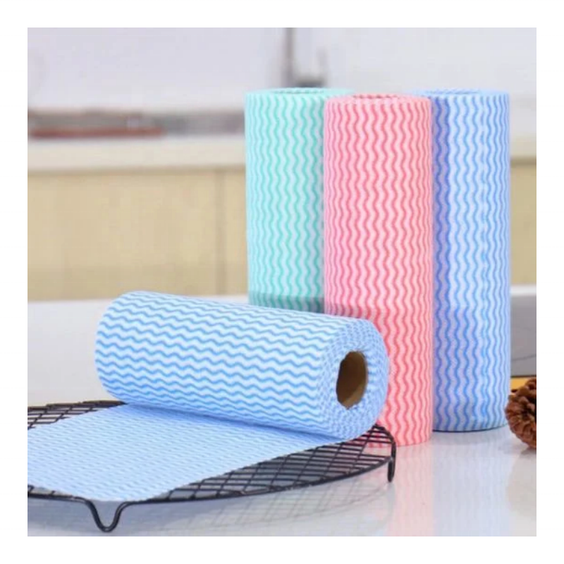 Heavy Duty Disposable Roll Paper Towel Industrial Cleaning Wipe Lint Free Blue Nonwoven Wiping Cloth