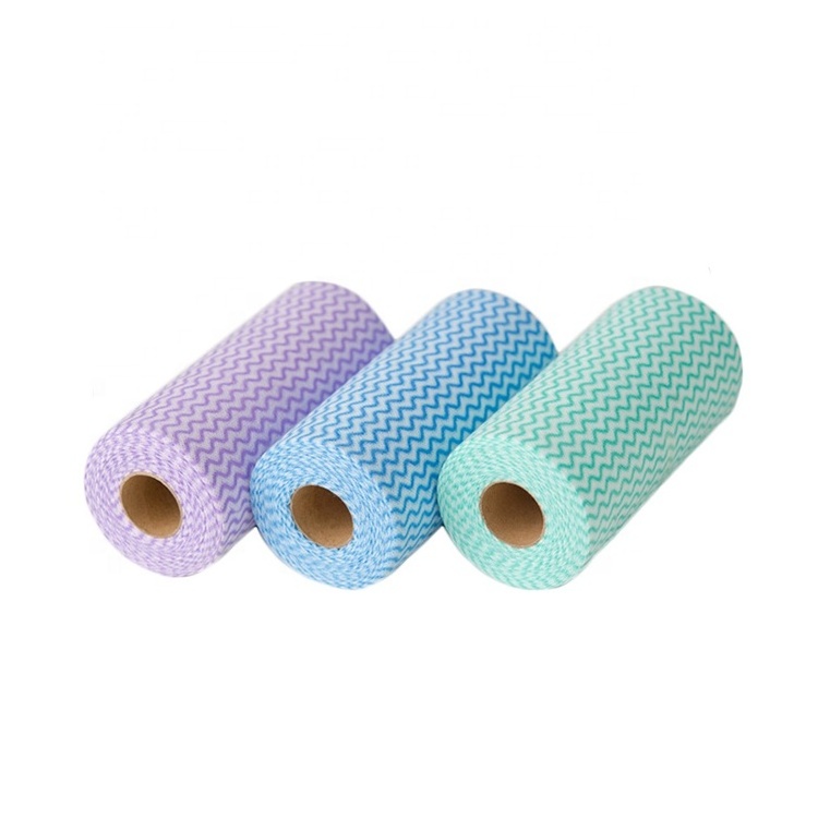 Heavy Duty Disposable Roll Paper Towel Industrial Cleaning Wipe Lint Free Blue Nonwoven Wiping Cloth