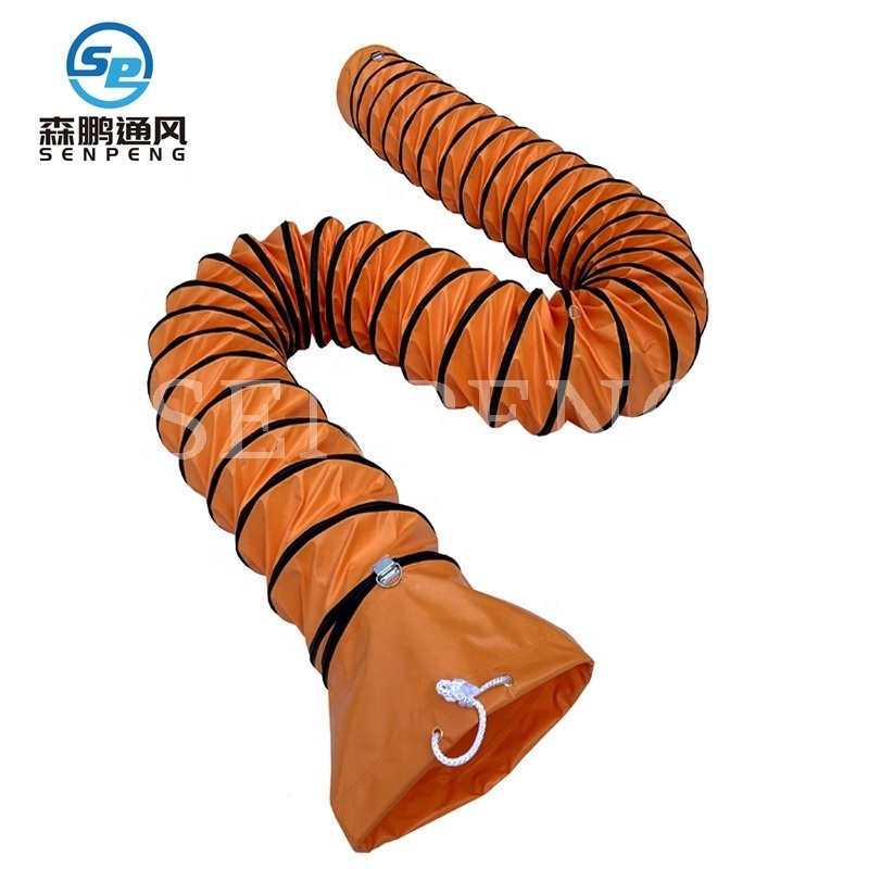 200mm Diameter Orange PVC Flexible Duct Hose with Various Colors