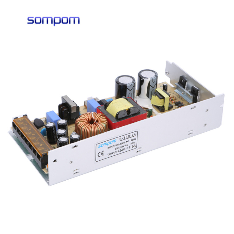 Sompom OEM ODM High Reliability Metal Case AC to 24VDC 7.5A Power Supply 180W Switching Power Supply