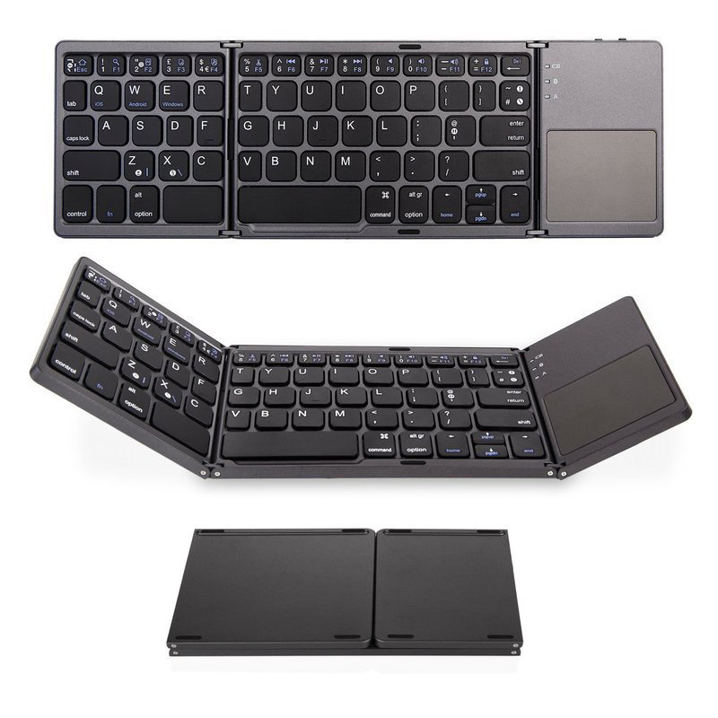 3 Level Foldable Wireless Touchpad Keyboard For iPad IOS Android Tablet PC Mobile Phone Portable Folding Keyboard