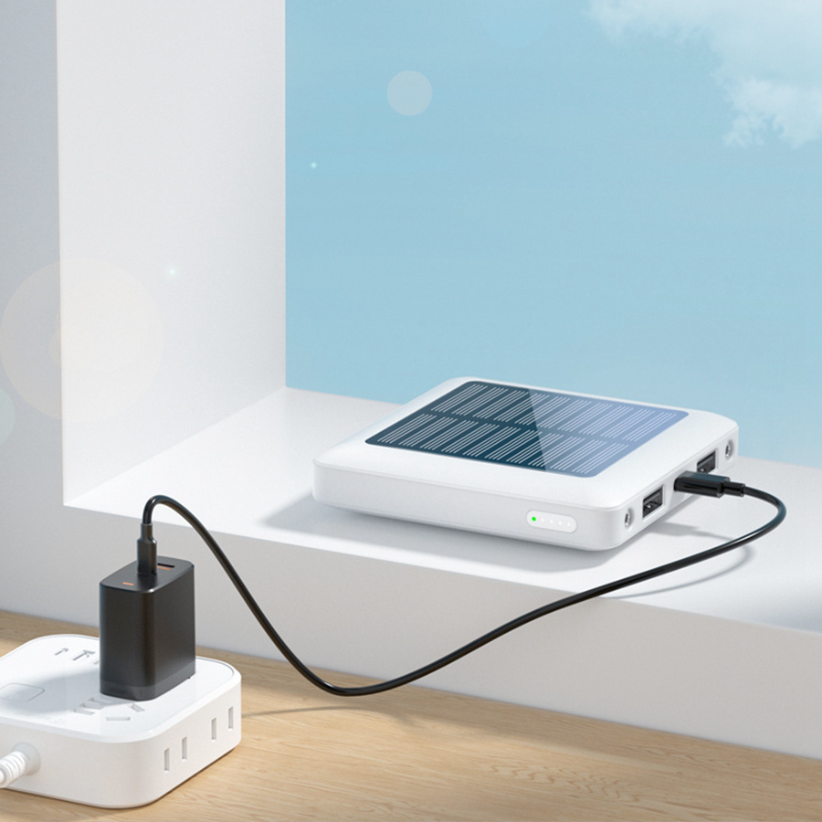 Portable Multi-functional Emergency Solar Mobile Power Supply 5000mah Large Capacity Thin and Light Mini Fast Charging Bank