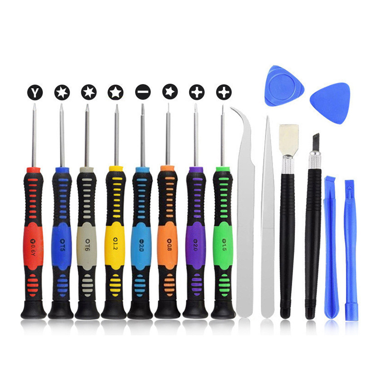 OTS-08 Hot Selling Product 16 in 1 Mobile Cell Phone Screen Opening Repair Tools Kit for iP4 iP5 iP6 iP7