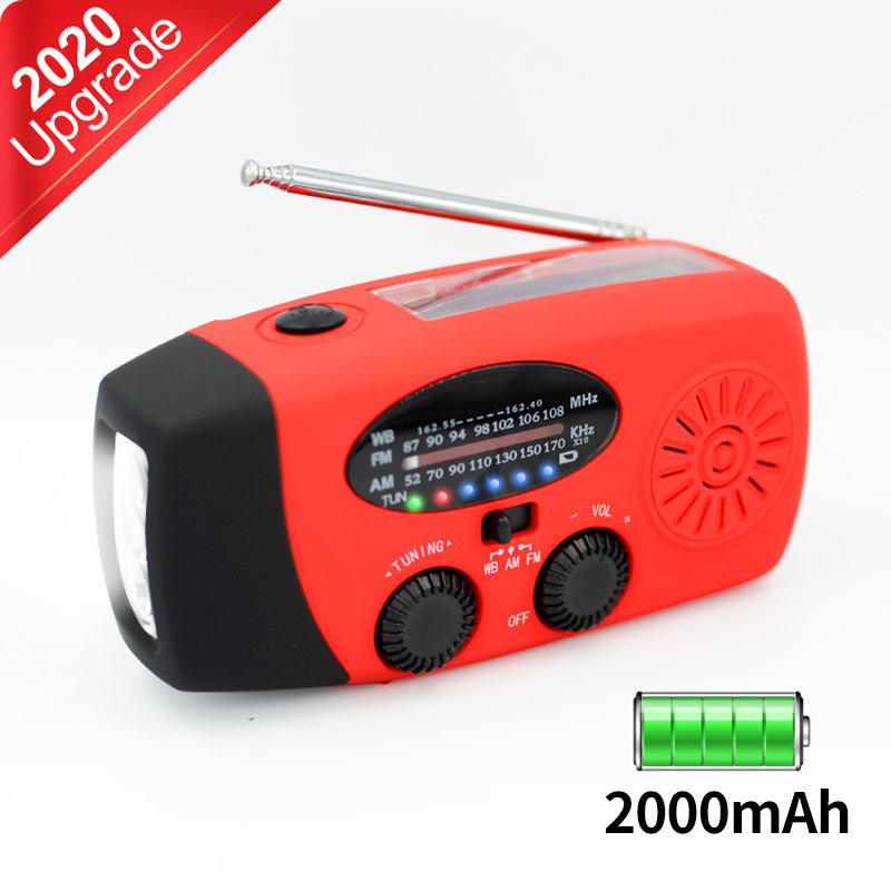 Wholesale Portable Emergency Hand Crank Radio Disaster Prevention Solar Flashlight Power Bank With Mobile Phone Charger