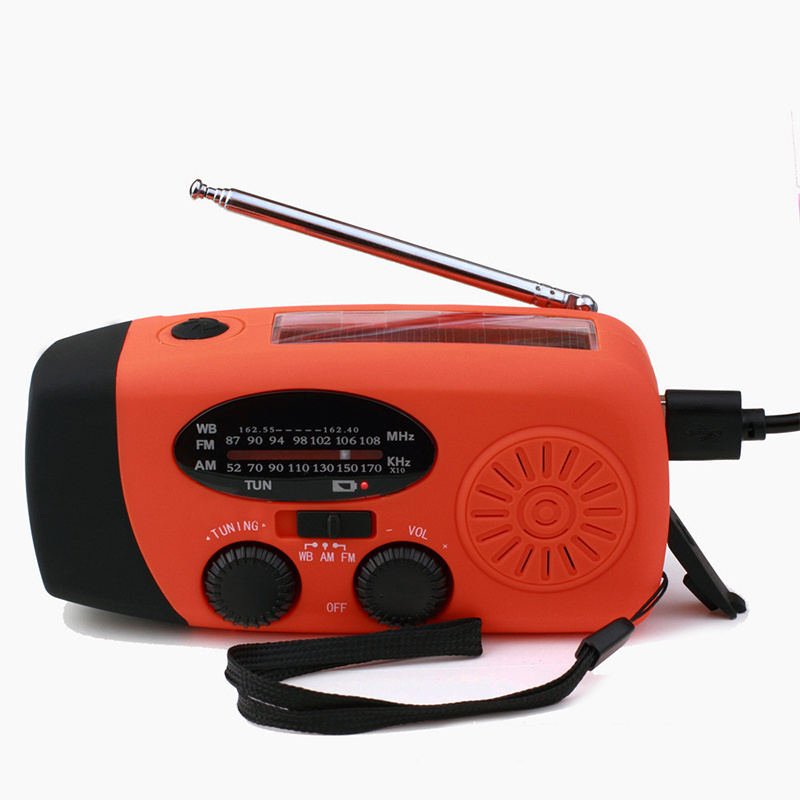 Wholesale Portable Emergency Hand Crank Radio Disaster Prevention Solar Flashlight Power Bank With Mobile Phone Charger