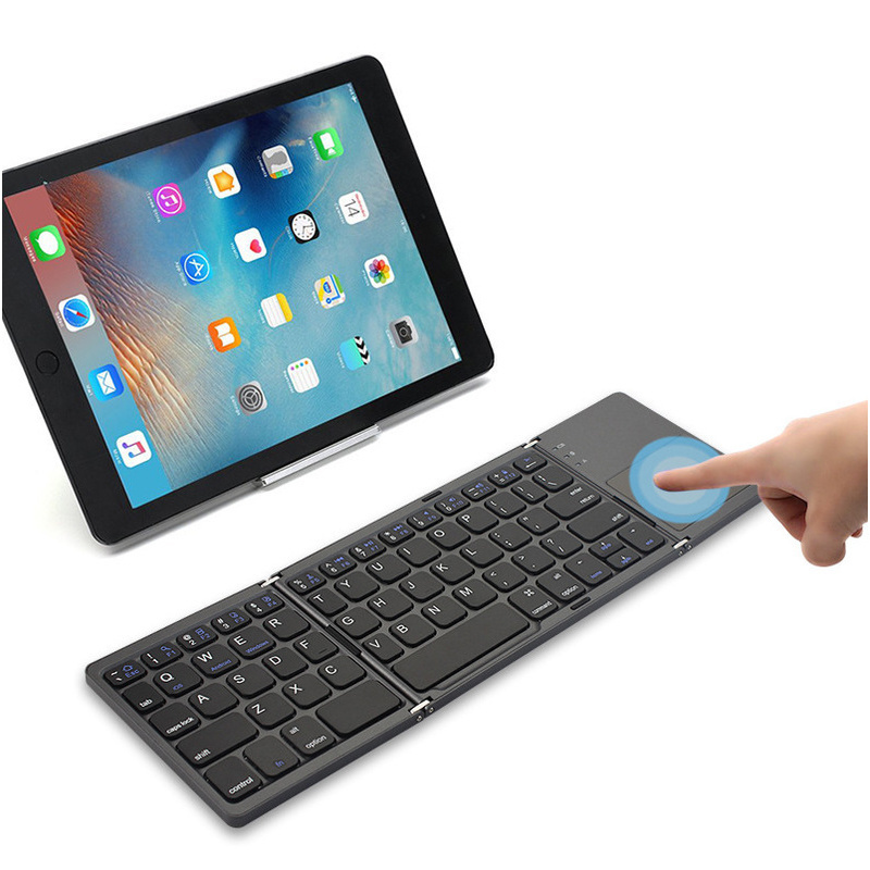 3 Level Foldable Wireless Touchpad Keyboard For iPad IOS Android Tablet PC Mobile Phone Portable Folding Keyboard