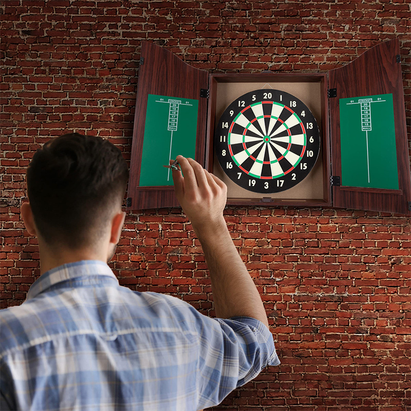 Indoor Game Unique Solid Wood Dartboard Cabinet for Paper Dart Board And Sisal Bristle target shooting Dart board