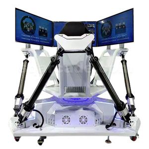 Indoor 9D Virtual Reality Six Axis Three Screen VR Racing Simulator Arcade Game Machine Driving Simulator