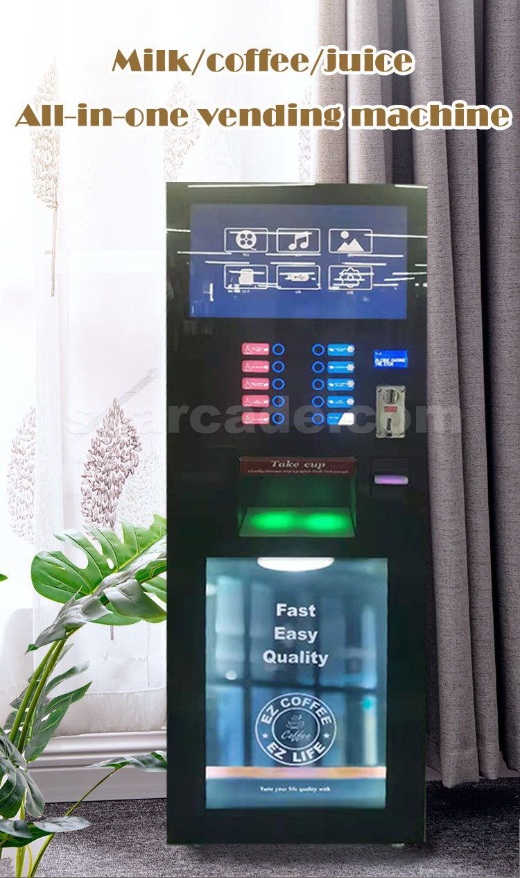 coffee vending machine fully automatic price cheap, smart digital beverage/coffee vending machine bean to cup