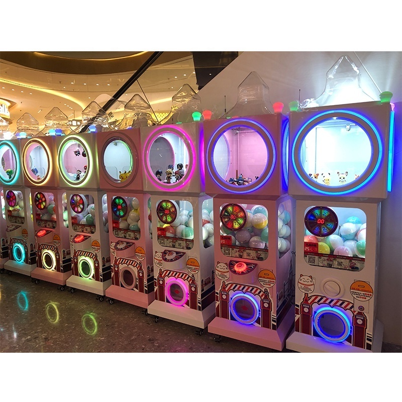 Coin Operated Gumball Machine Vending Plastic Toy Balls Candy Dispenser Glass Spiral Gumball Machine