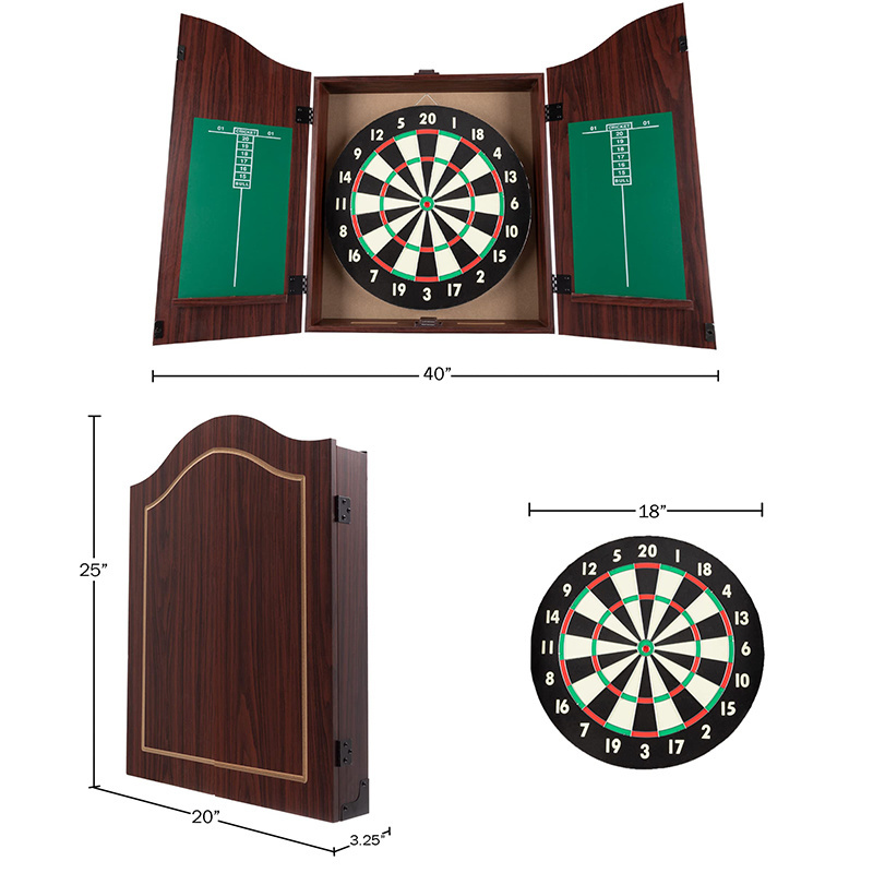 Indoor Game Unique Solid Wood Dartboard Cabinet for Paper Dart Board And Sisal Bristle target shooting Dart board