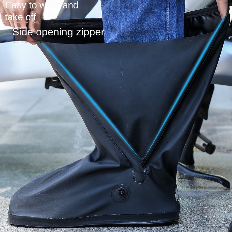 Men's Thickened Black Mid Tube Shoe Cover Waterproof and Anti-Slip for Outdoor Hiking Cycling Winter Rain Boots Made in China