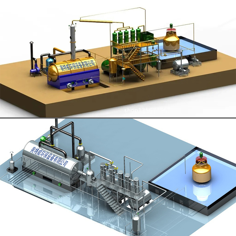 Efficient Pyrolysis Oil Distillation Of Used Engine Oil To Diesel Equipment Mobile Model From Mingjie Group