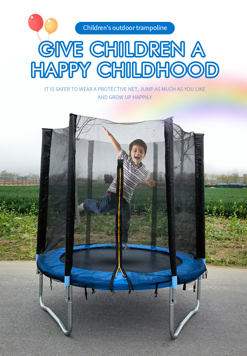 Kids Garden Round Large Trampoline With Enclosure Net Commercial Easy To Assemble With Safety Cover