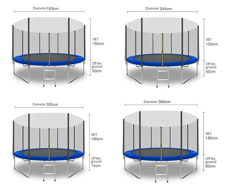 Manufacturer child trampolines for adults with enclosures round 10ft trampoline outdoor with safety net