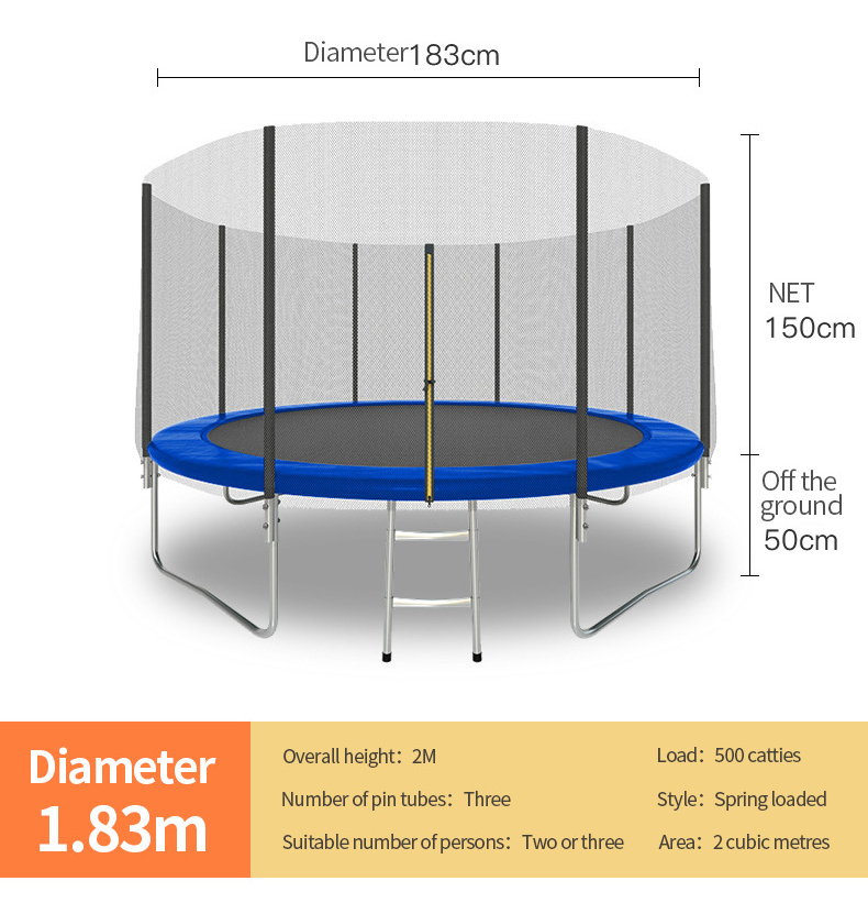 High Quality Backyard Super Large Trampoline 8FT 10FT 12FT 14FT 15FT family Trampoline Outdoor With Protective Net