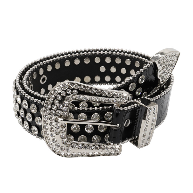 2024 Factory Custom Diamond Man Rhinestone Belt European and American Trend bb simon Rhinestone Woman Belts