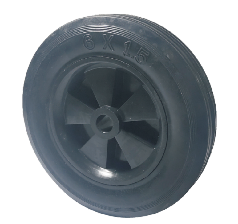 6''x1.5'' Semi Pneumatic Rubber Replacement Tire 6'' Plastic Wheel for lawn mover generator air compressor utility wagon cart