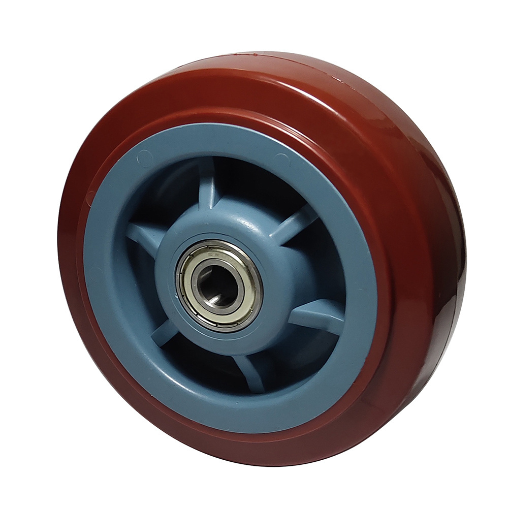 SQ Castor 4 5 6 8 inch PU on Polyamide Heavy duty Poly caster replacement wheels for Pipe Stake Truck