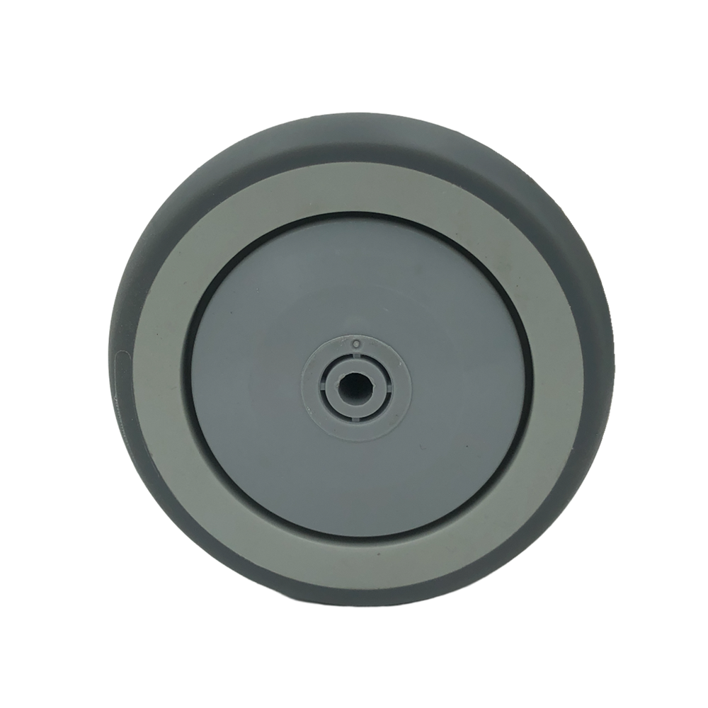 SQ Castor Replacement Soft Grey Rubber Caster Wheels 75 80 100 125 mm for dollies and carts swivel casters