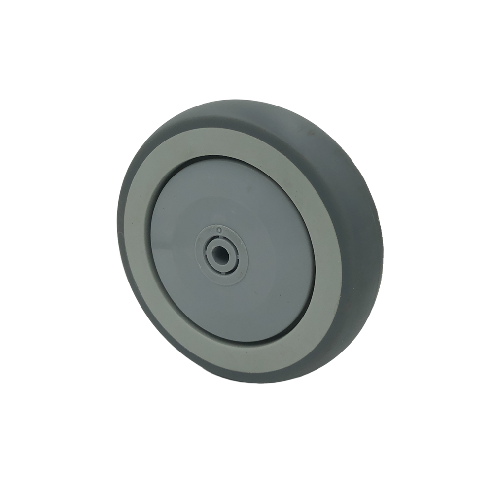 SQ Castor Replacement Soft Grey Rubber Caster Wheels 75 80 100 125 mm for dollies and carts swivel casters