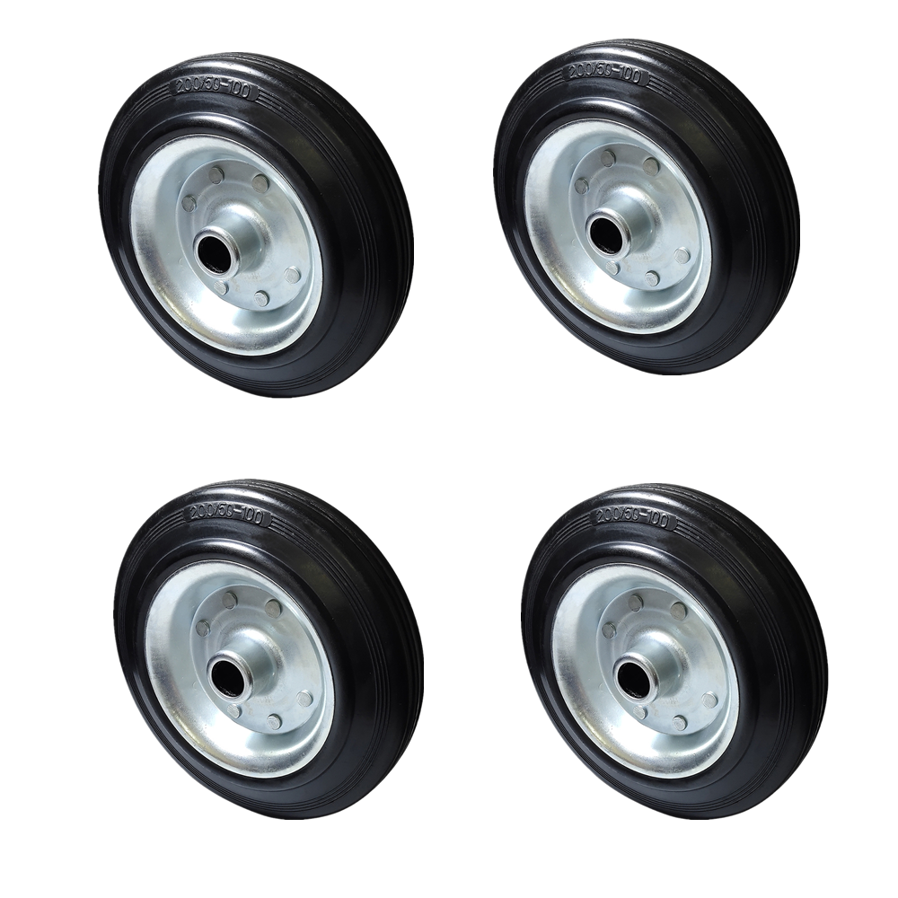 Wholesale Industrial 10 Inch Solid Rubber Caster Wheels steel disc 4 5 6 8 10 Inch wheel with black rubber tyre