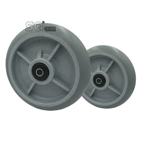 SQ Castor OEM & ODM 4 5 6 8 Inch Thermo Grey Rubber Caster TPR wheels Heavy Duty for Hand Truck and Luggage Carts