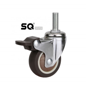 1.5inch/40mm 50mm/2inch light duty threaded stem swivel TPE caster with locking for house furniture