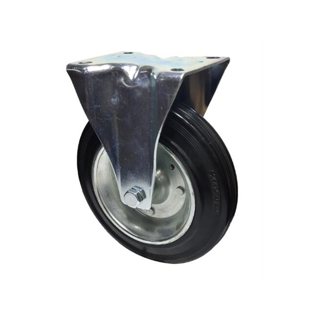 Wholesale Industrial 10 Inch Solid Rubber Caster Wheels steel disc 4 5 6 8 10 Inch wheel with black rubber tyre