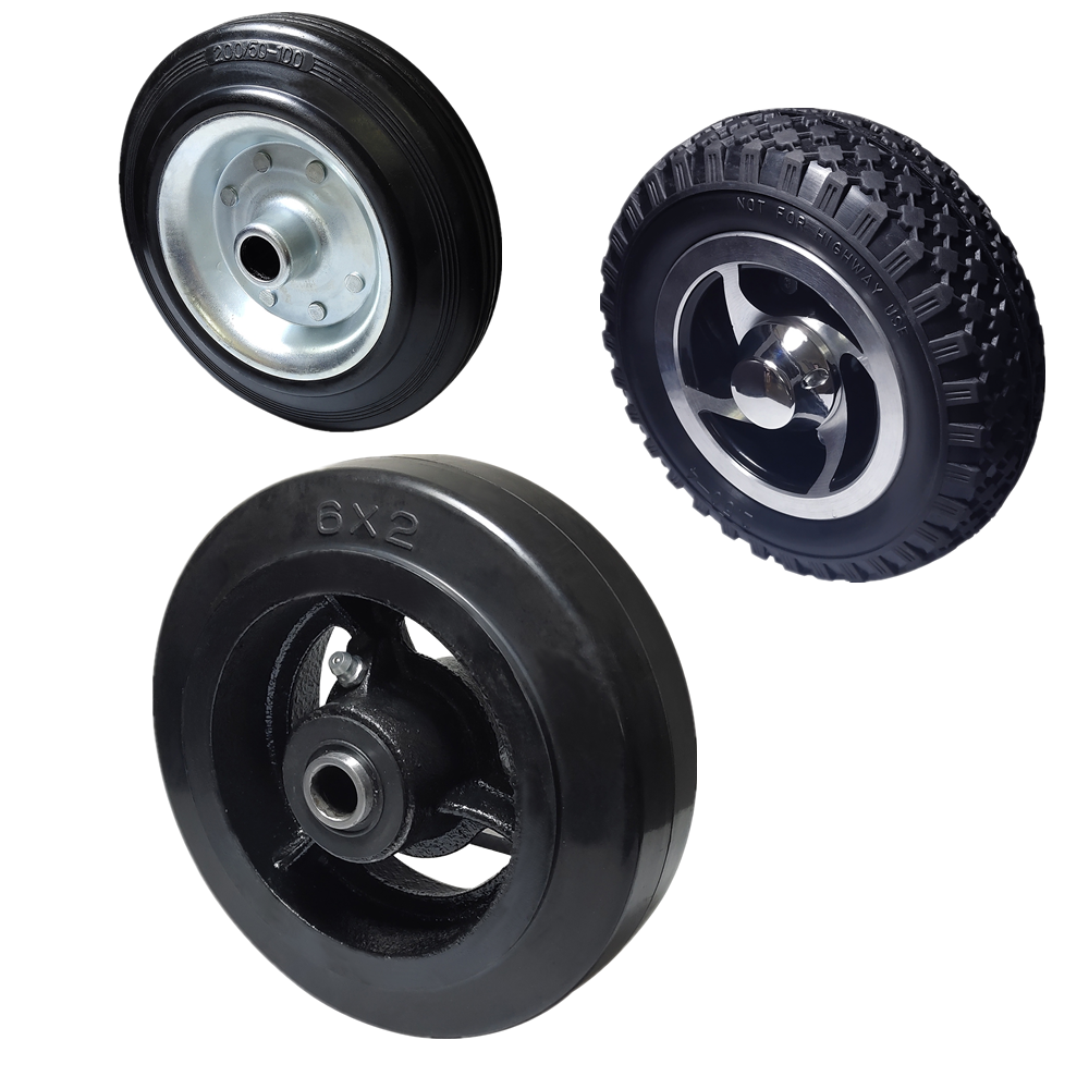 Wholesale Industrial 10 Inch Solid Rubber Caster Wheels steel disc 4 5 6 8 10 Inch wheel with black rubber tyre