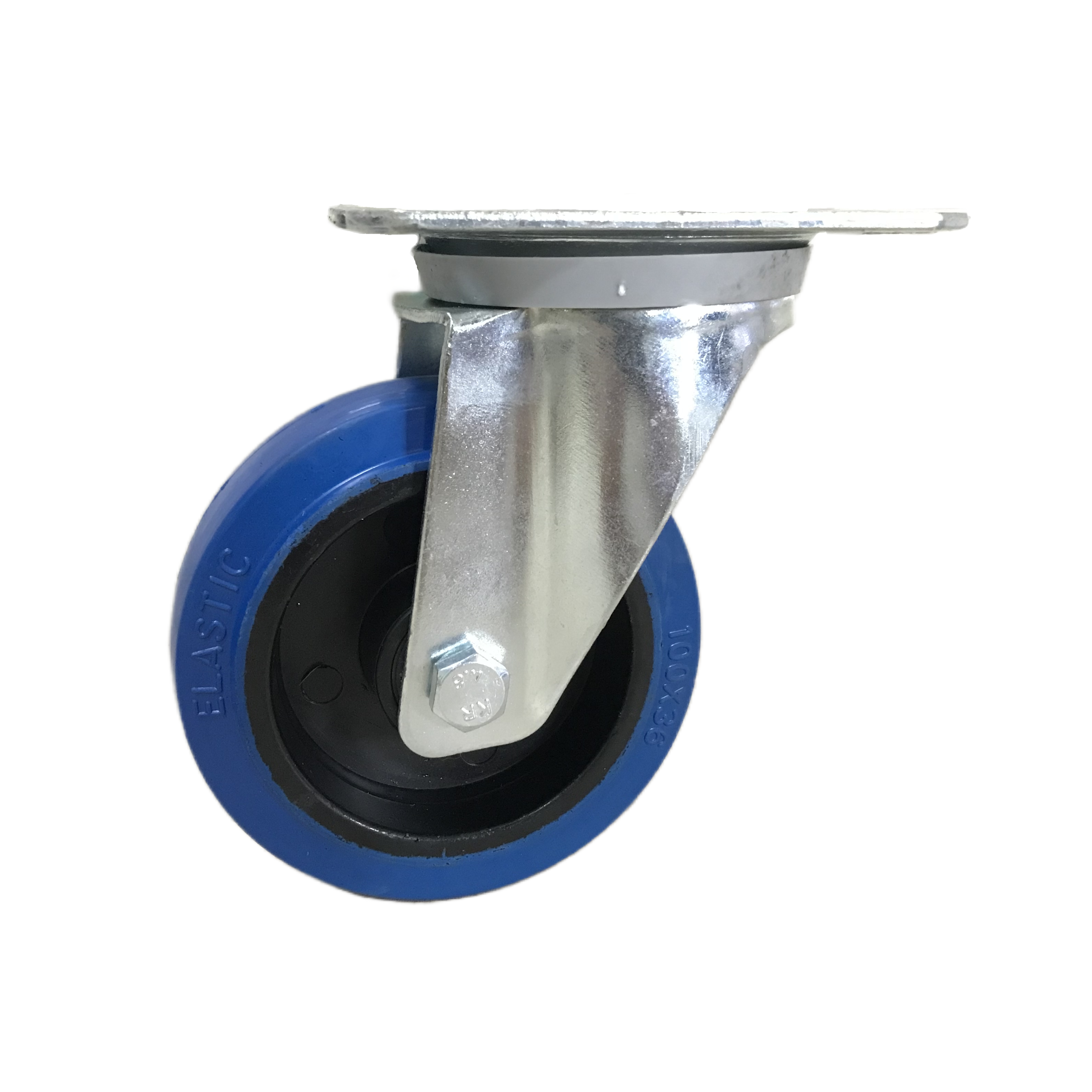 SQ Castor 125x36mm Blue Rubber Castor Wheel Elastic Wheel Caster