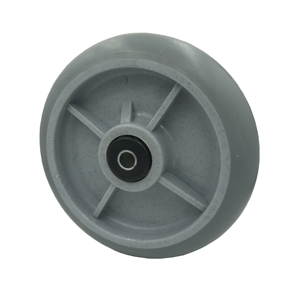 SQ Castor OEM & ODM 4 5 6 8 Inch Thermo Grey Rubber Caster TPR wheels Heavy Duty for Hand Truck and Luggage Carts