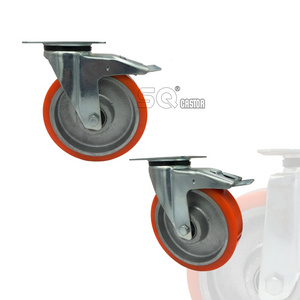 6 8 10 inch Workshop Trolley Swivel Plate Aluminium Core Medical Castor Wheel Brake Large Load Capacity Heavy Duty Caster