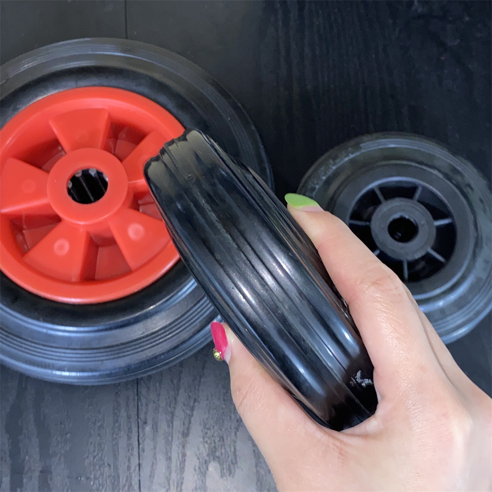 Black Wheel & Solid Rubber Tyre & Roller or Ball Bearing 160mm 6 Inch Fits Trailer Jockey Wheel