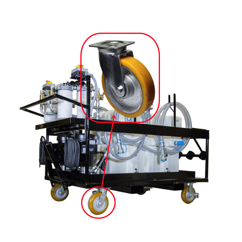 6 8 10 inch Workshop Trolley Swivel Plate Aluminium Core Medical Castor Wheel Brake Large Load Capacity Heavy Duty Caster