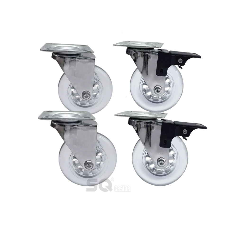 1.5 inch 2 inch 40mm 50mm furniture Caster Wheels  PP swivel threaded threaded stem casters for office chair