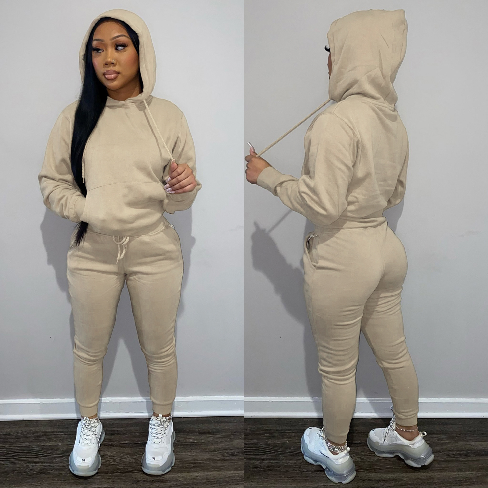 Wholesale 2023 Custom Logo Female Training Wear Sweatsuit 2 Piece pants Sets Track Suit Tracksuits jogger Women Jogging Suits