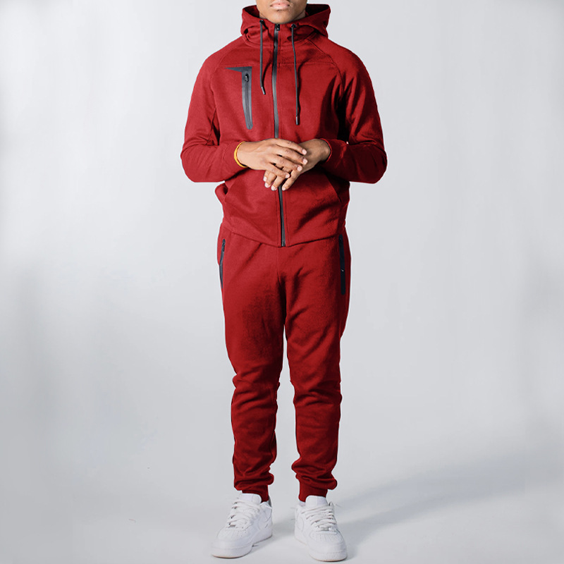 2022 stylish custom logo Hoodie Sweatsuit Mens clothing 2 Piece Set Track Windbreaker Sweat Suit Set plain tracksuits for men