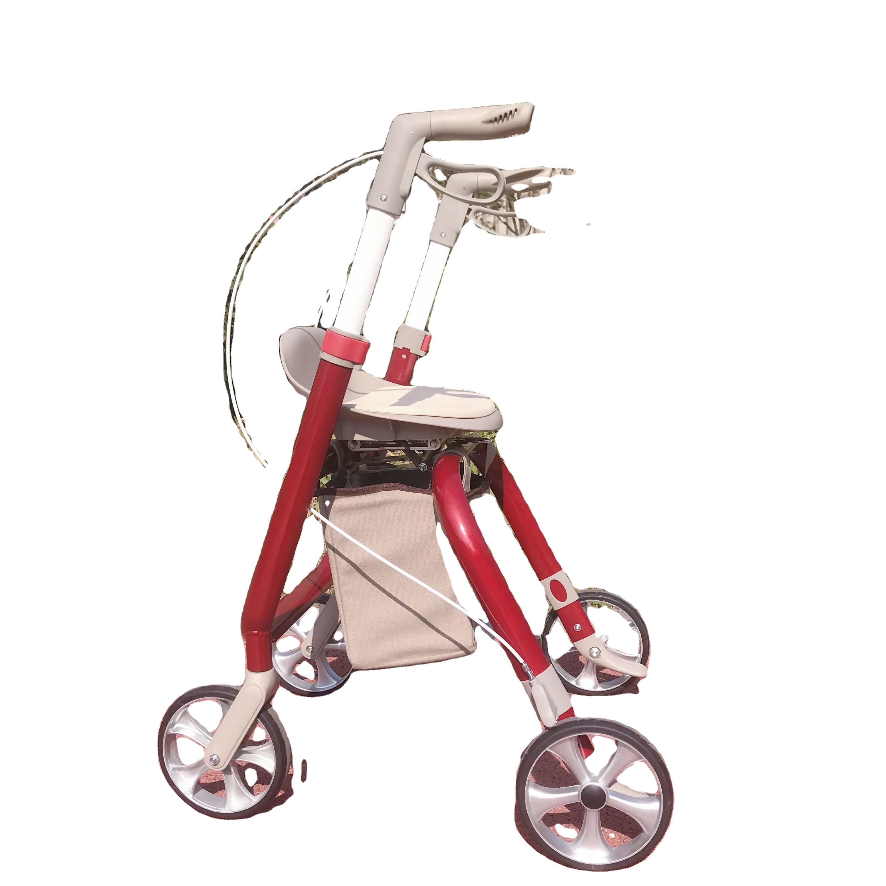 Foldable Lightweight 4-Wheel Walkers with Seat for Elderly and Disabled Individuals