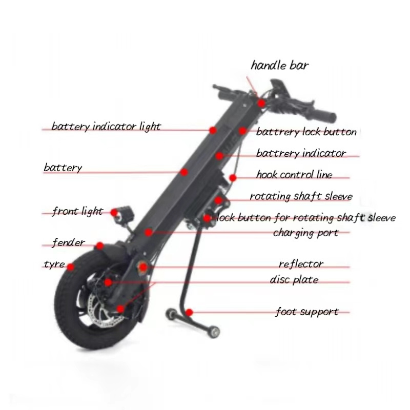 Front Motor Wheelchair Trailer Handcycle Trike Lithium Battery Power Supply Electric Handcycle