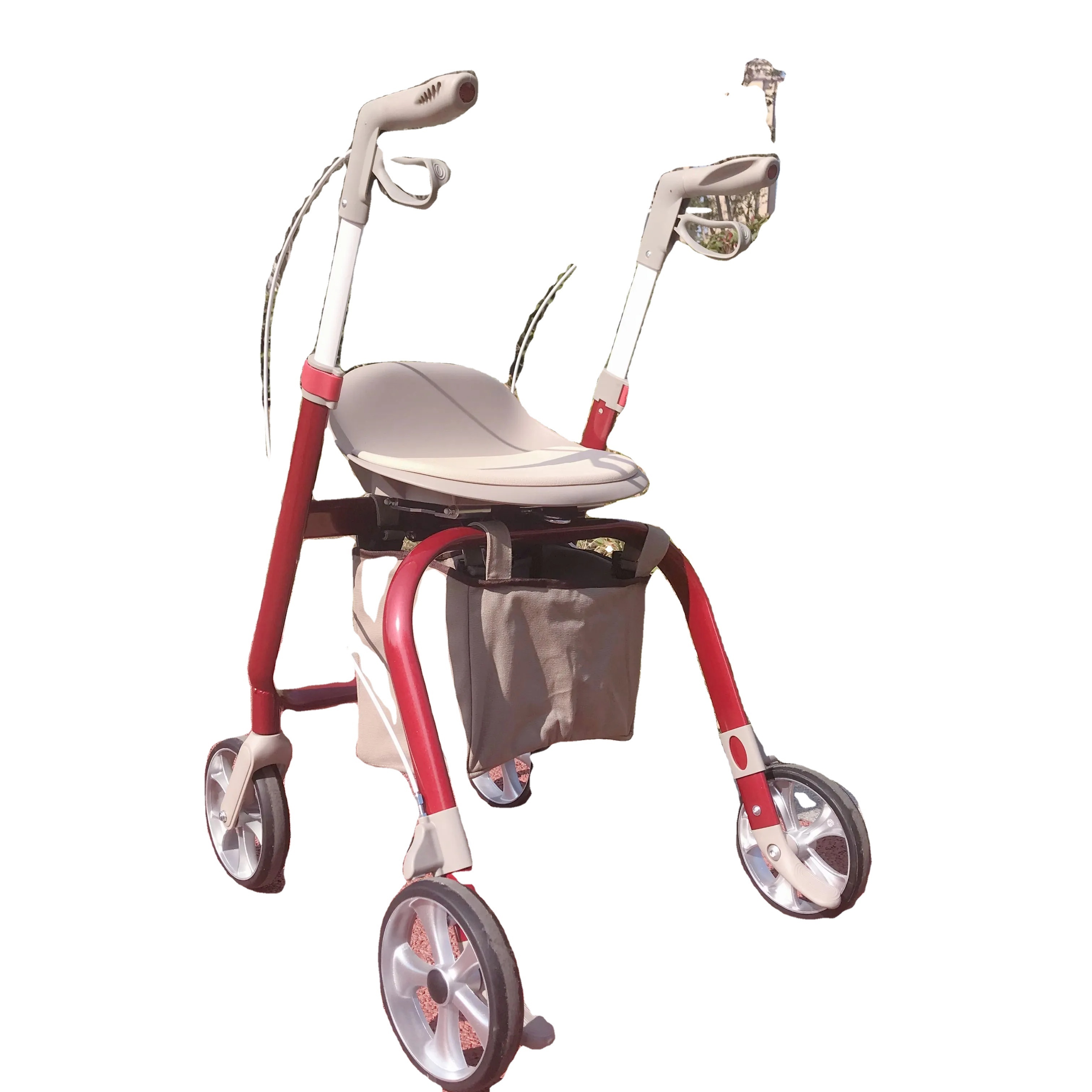 Foldable Lightweight 4-Wheel Walkers with Seat for Elderly and Disabled Individuals