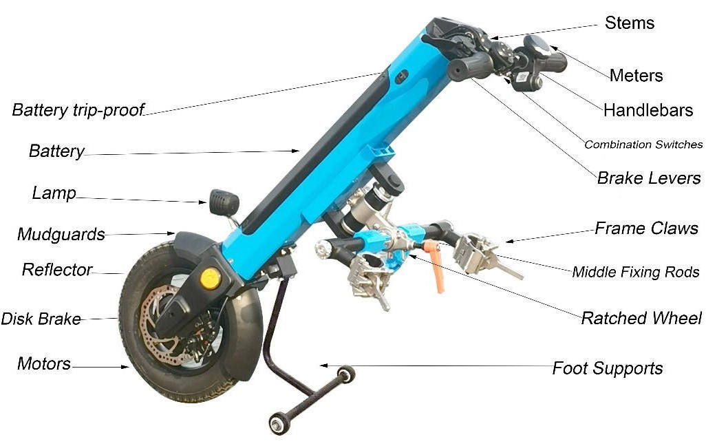 Hot Sale Tricycle Electric Handcycle Electric Attachment Handbike For Wheelchair