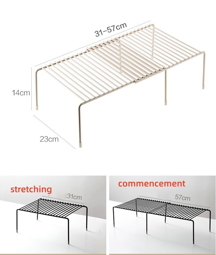 Retractable Kitchen Rack Shelf Metal Iron Under Sink Dish Organizer Storage Rack  kitchen storage