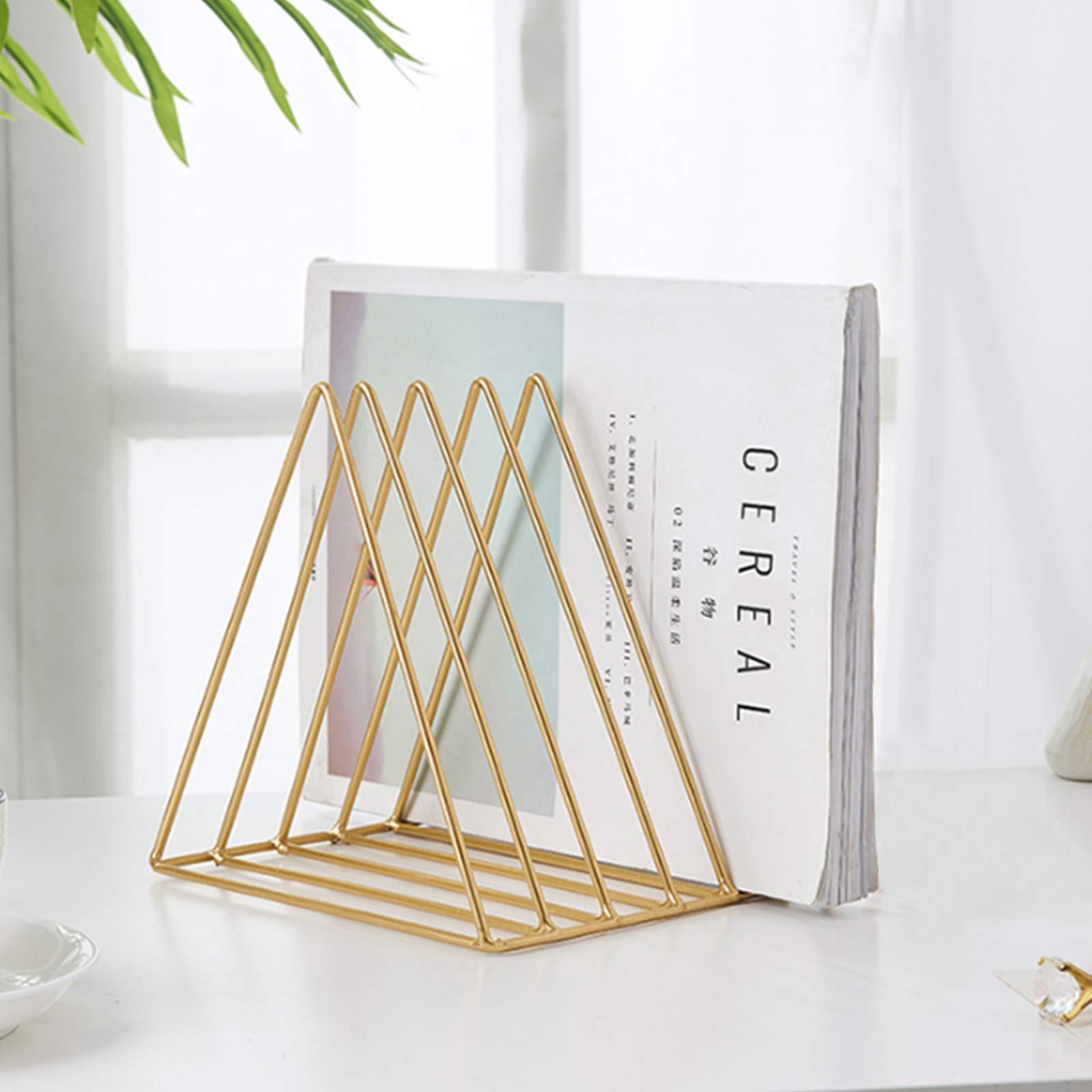 Modern Triangle Desktop Decorative Metal Storage Book Shelf Book Shelf Document Holder For Home,Office