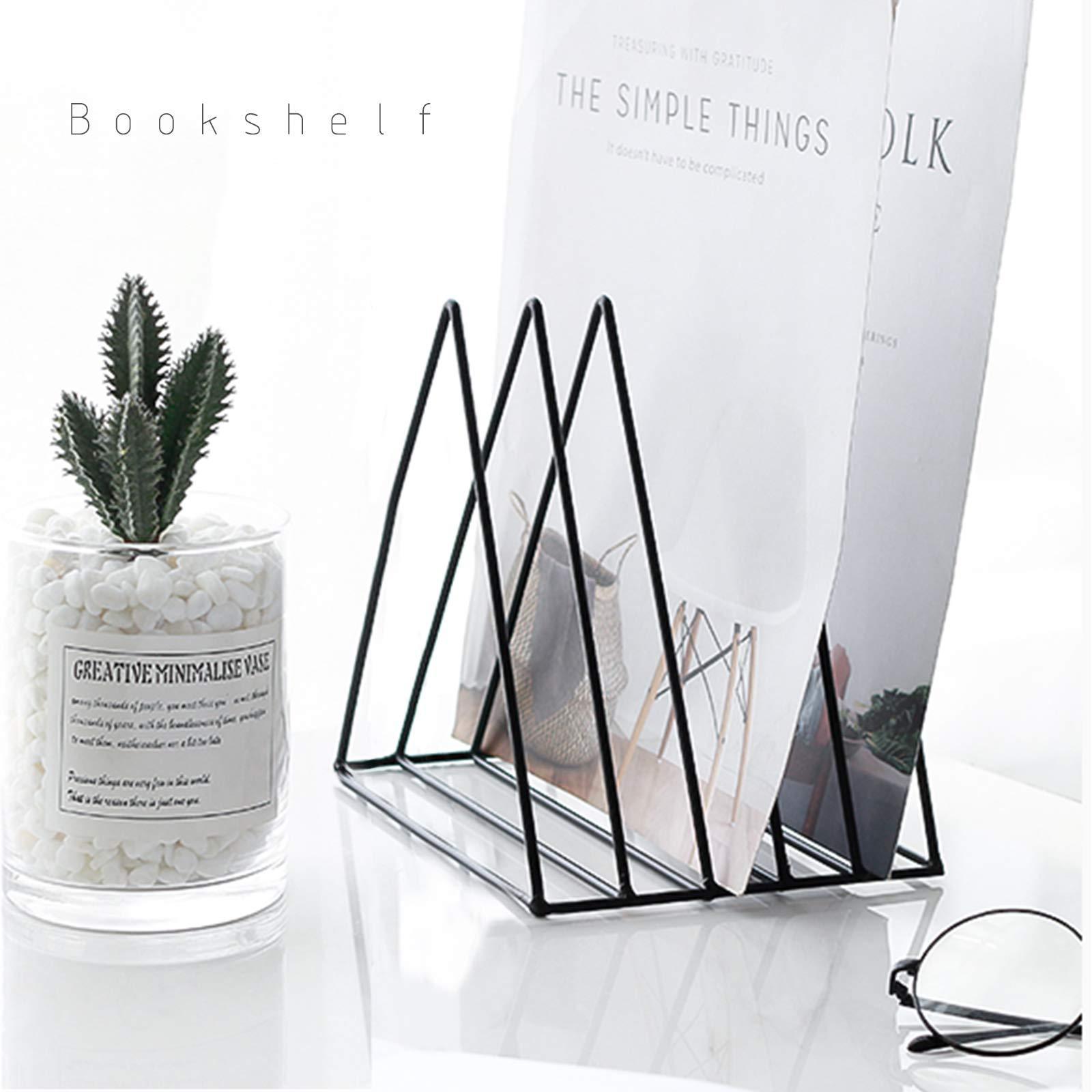 Modern Triangle Desktop Decorative Metal Storage Book Shelf Book Shelf Document Holder For Home,Office