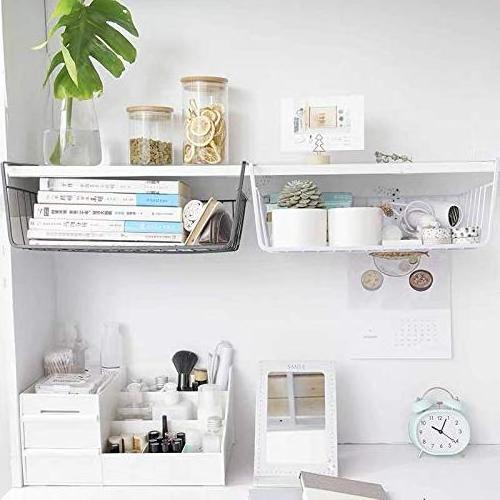 Undershelf Storage Basket Household Metal Under Shelf Hanging Shelves for Kitchen Pantry Bookshelf