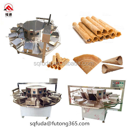 Futong Factory price Professional small scale 8 Heating plates waffle biscuit making machine fortune cookies maker