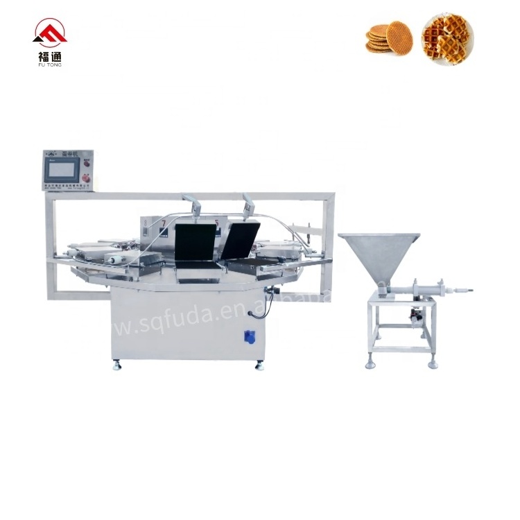 High Production  Automatic Industrial  Waffle Cookie Machine Large commercial Waffle Iron Stroopwafel Maker Machine